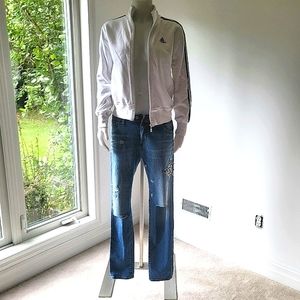 Please Denim Ribbed and Distressed with Metallic Star Size Medium